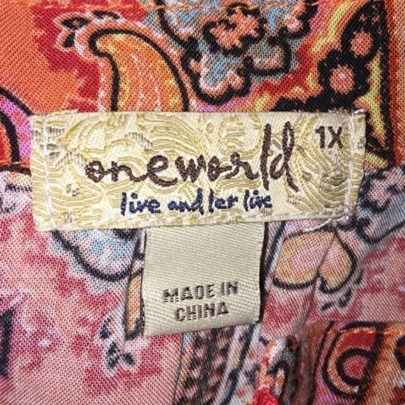 One World Peasant Top 1X Multicolored - Picture 6 of 8